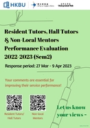 [UG] Resident Tutors, Hall Tutors & Non-Local Mentors Performance Evaluation 2022-2023 (Semester 2)