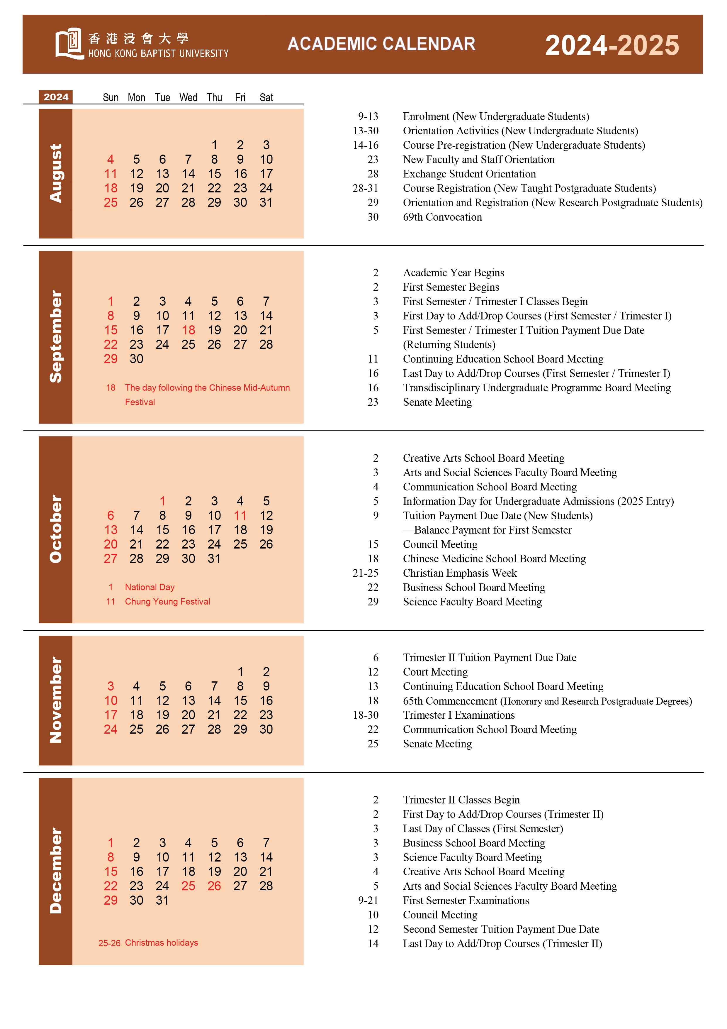 Academic Calendar 1