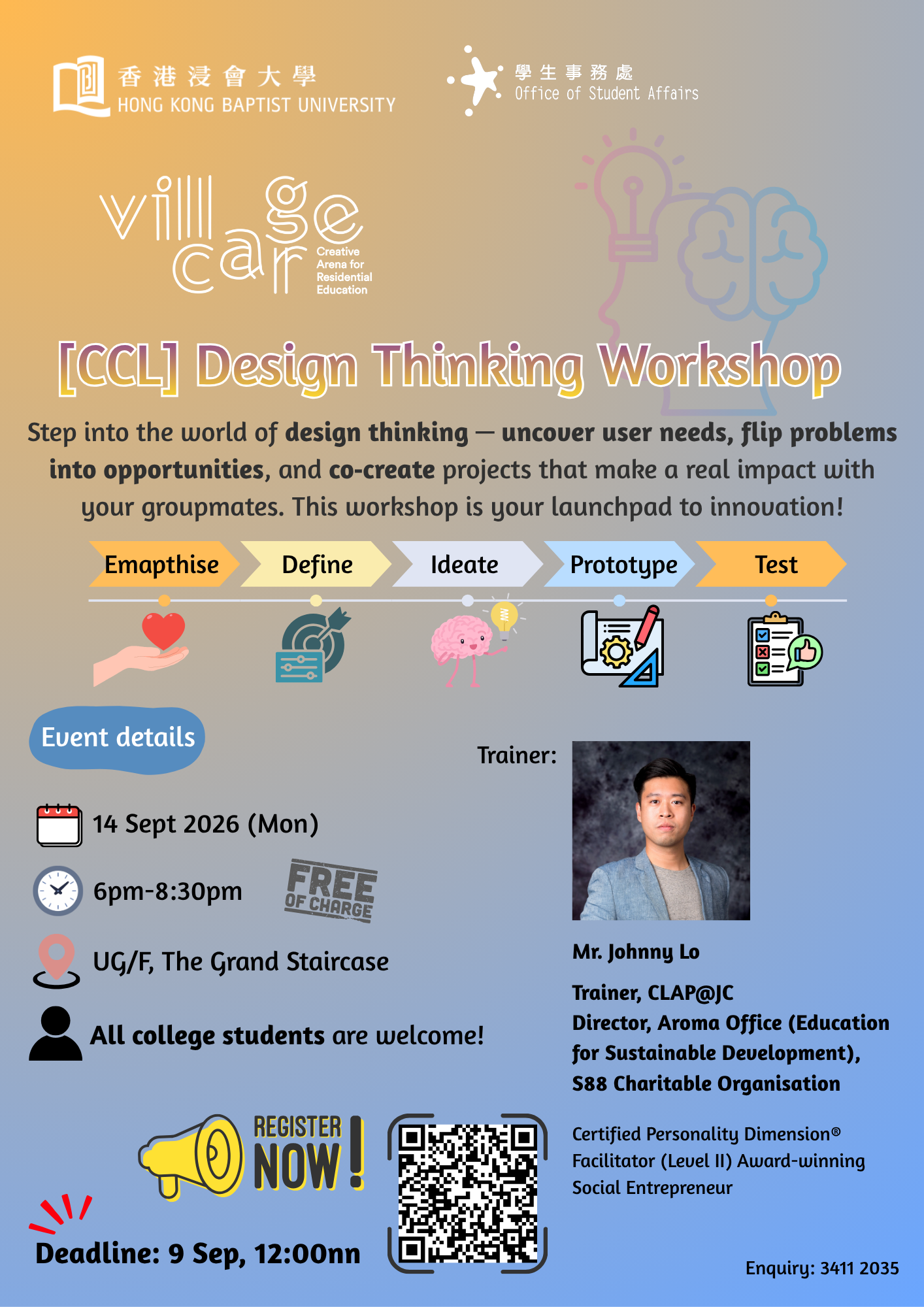 Design thinking workshop Poster
