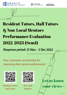 [UG] Resident Tutors, Hall Tutors & Non-Local Mentors Performance Evaluation 2022-2023 (Semester 1)