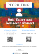 Hall Tutor (HT) and Non-Local Mentor (NLM) Recruitment 2021-2022