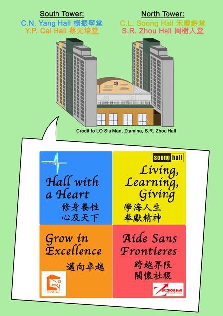 4 halls in undergraduate halls